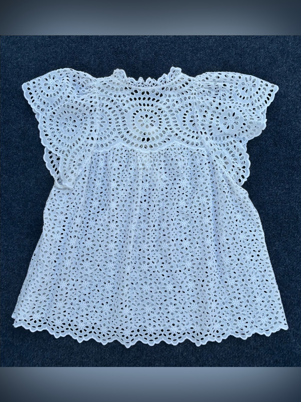 Ulla Johnson Dolly Top Blouse White Cotton Eyelet Tassel Tie Size 6 - Picture 6 of 16